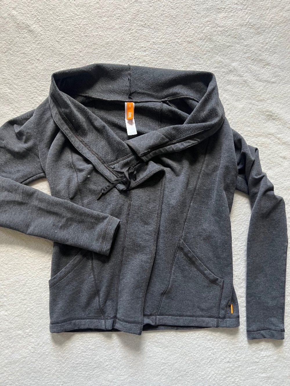 Lucy Yoga Jacket Open Front Women's Size XS Asphalt Gray